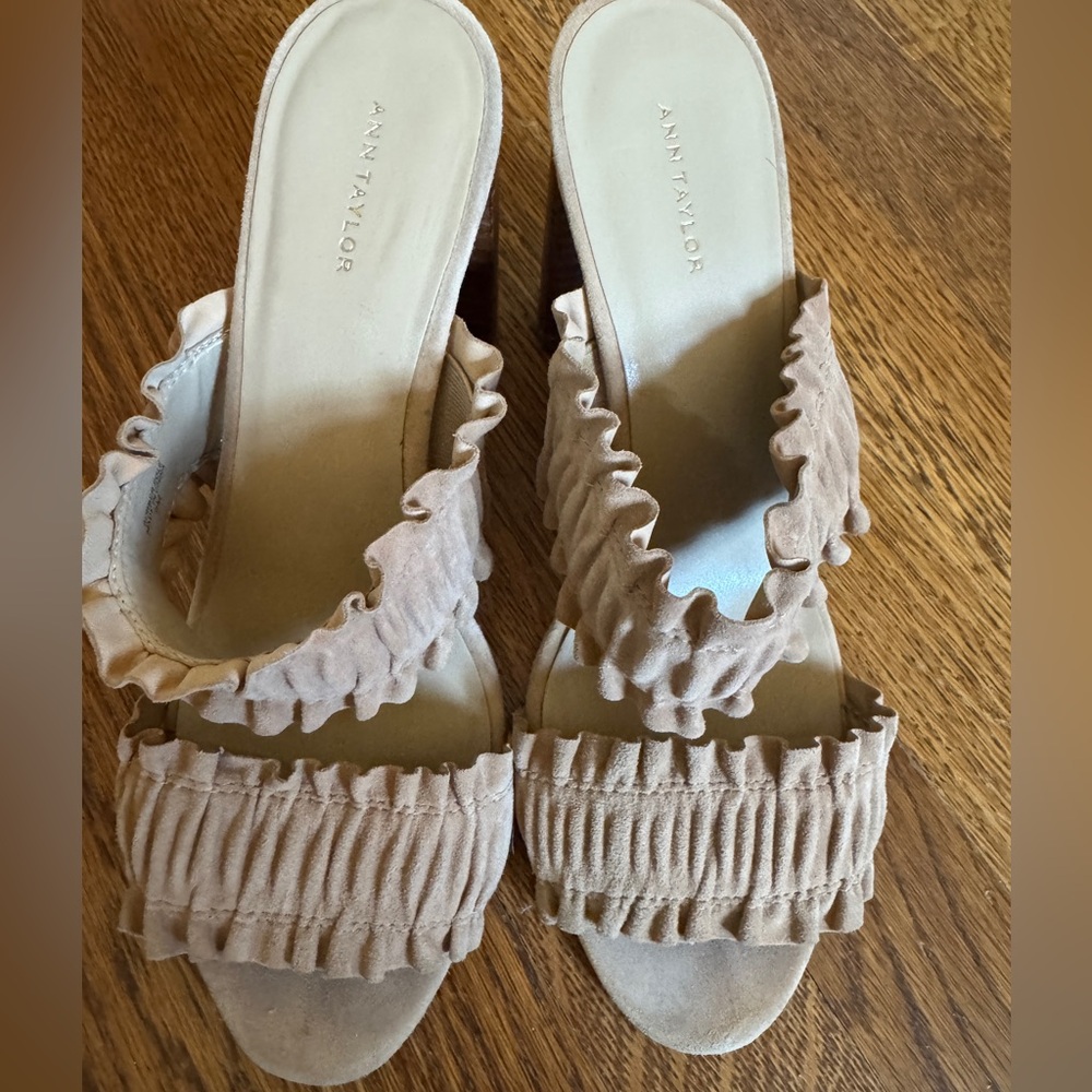Ann Taylor Suede sandal with block heel